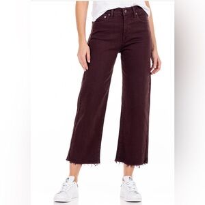 Savannah Dark Burgundy Wide Leg Flare Jeans